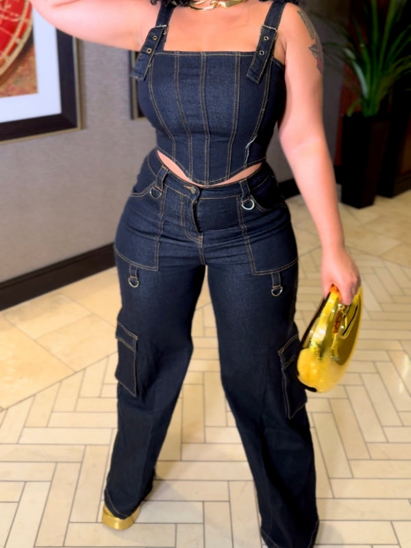 Denim On Denim Pant Set